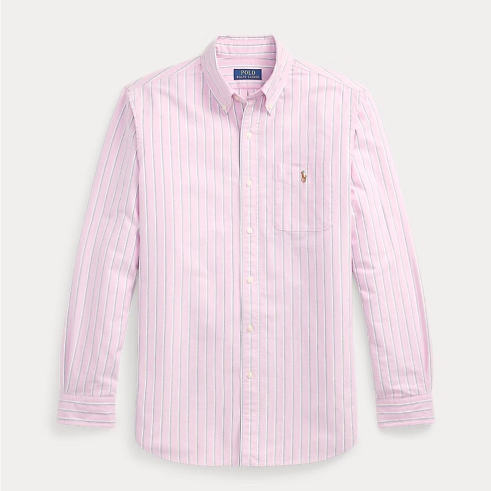 Polo by Ralph Lauren Pink and White Striped Button-Down Shirt - Picture 12 of 16